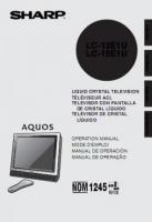 SHARP LC15E1U LC13E1UOM TV Operating Manuals SHARP LC15E1U LC13E1UOM TV Operating Manuals
