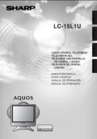 Sharp LC15L1U TV Operating Manual