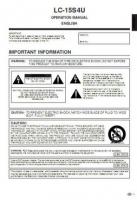 Sharp LC15S4U TV Operating Manual