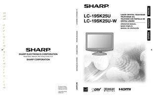 Sharp LC19SK25U TV Operating Manual