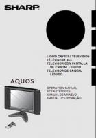 SHARP LC20B2UBOM TV Operating Manuals SHARP LC20B2UBOM TV Operating Manuals
