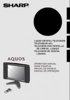 Sharp LC13B2UB LC15B2UB LC20B2UB TV Operating Manual