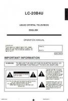 SHARP LC20B4USOM TV Operating Manuals SHARP LC20B4USOM TV Operating Manuals