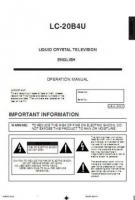 Sharp LC20B4U LC20B4UB LC20B4US TV Operating Manual