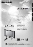 Sharp LC20B8U TV Operating Manual
