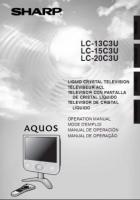 SHARP LC20C3UOM TV Operating Manuals SHARP LC20C3UOM TV Operating Manuals