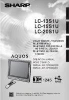 Sharp LC13S1U LC13S1UB LC15S1U Consumer Electronics Operating Manual