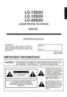 SHARP LC20S2UOM TV Operating Manuals SHARP LC20S2UOM TV Operating Manuals