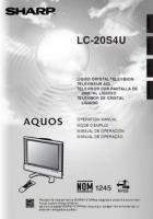 Sharp LC20S4U TV Operating Manual