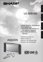 Sharp LC22SV2U TV Operating Manual