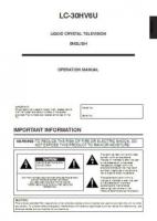 Sharp LC30HV6U TV Operating Manual