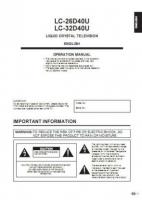 Sharp LC326D40U LC32D40U TV Operating Manual