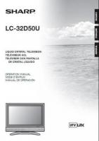 Sharp LC32D50U TV Operating Manual