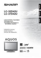 Sharp LC32D42U LC37D42U TV Operating Manual