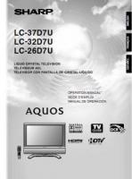 Sharp LC26D7U LC32D7U LC37D7U TV Operating Manual