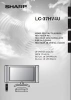 Sharp LC37HV4U TV Operating Manual