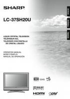 Sharp LC37SH20U TV Operating Manual