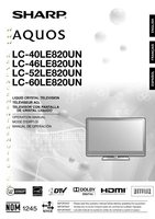 Sharp LC40LE820UN LC46LE820UN LC52LE820UN TV Operating Manual
