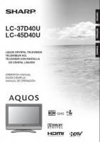 Sharp LC37D40U LC45D40U TV Operating Manual