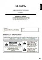 Sharp LC45GD5U TV Operating Manual