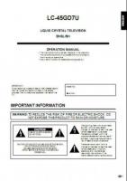 Sharp LC45GD7U TV Operating Manual