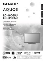 Sharp LC-46D85U LC-52D85U TV Operating Manual