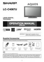 Sharp LCC4067U LCC4655U TV Operating Manual