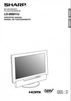 Sharp LD26SH1U TV Operating Manual