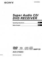 Sony AVDC700ES Audio/Video Receiver Operating Manual
