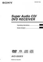 Sony AVDS50ES Audio/Video Receiver Operating Manual