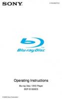 Sony BDPS1000ES Blu-Ray DVD Player Operating Manual