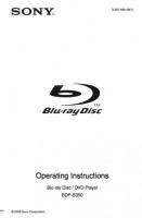 Sony BDPS350 TV Operating Manual
