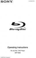 Sony BDPS560 Blu-Ray DVD Player Operating Manual