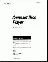 Sony CDP270 CDP470 CDP670 CD Player Operating Manual