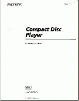 Sony CDPCA7ES CD Player Operating Manual