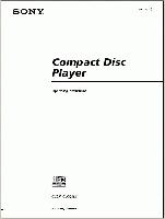 Sony CDPCX455 CD Player Operating Manual