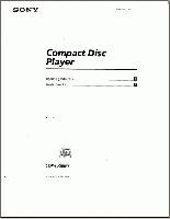 Sony CDPCX88ES Audio System Operating Manual
