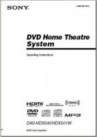 Sony DAVHDX500 DAVHDX501W Audio/Video Receiver Operating Manual