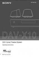 Sony DAVX10 Home Theater System Operating Manual