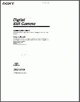 Sony DSCD700 Consumer Electronics Operating Manual