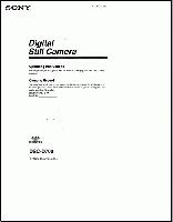 SONY DSC-D700OM Consumer Electronics Operating Manuals SONY DSC-D700OM Consumer Electronics Operating Manuals