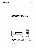 Sony DVPCX850D DVD Player Operating Manual