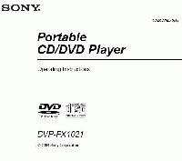 Sony DVPFX1021 RMTD163A TV/DVD Combo Operating Manual