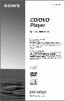 Sony DVPNC625 DVD Player Operating Manual