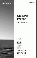 Sony DVPNS315 DVPNS415 DVD Player Operating Manual