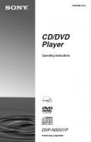 Sony DVPNS501P DVD Player Operating Manual