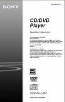Sony DVPNS50P DVD Player Operating Manual