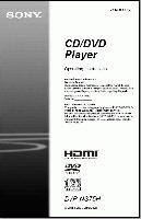 Sony DVPNS75H DVD Player Operating Manual