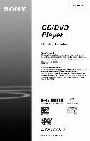 Sony DVPNS90V DVD Player Operating Manual
