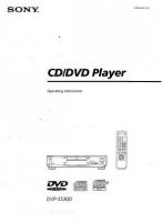 SONY DVPS530DOM DVD Player Operating Manuals SONY DVPS530DOM DVD Player Operating Manuals
